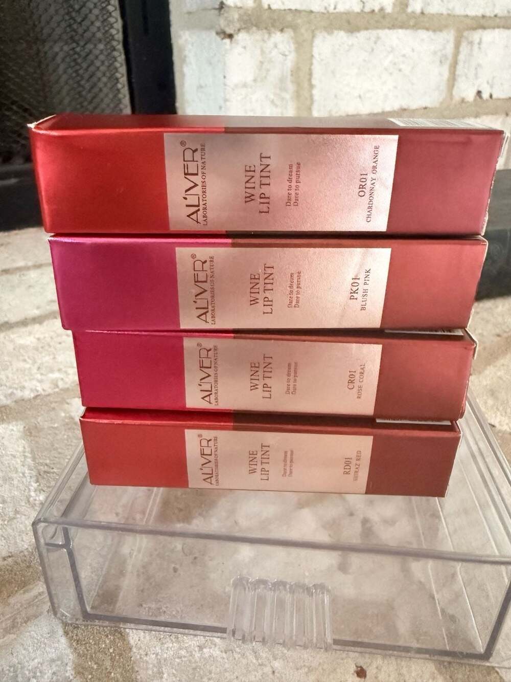 Wine Lip Tint Set, 5 Colors Lip Stain, Long Lasting Waterproof Liquid Gloss•XMAS